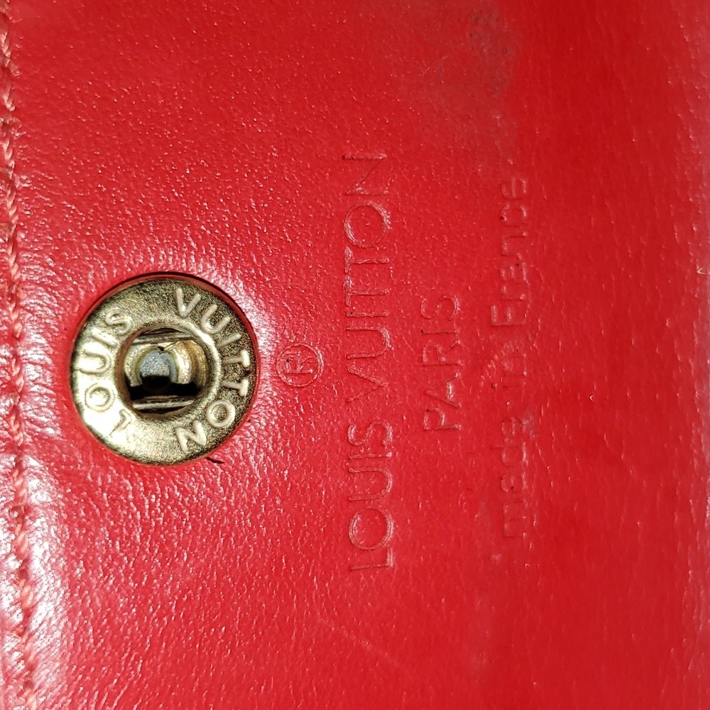 LOUIS VUITTON Vintage Red Snap Wallet w Callouts - Picture 11 of 16